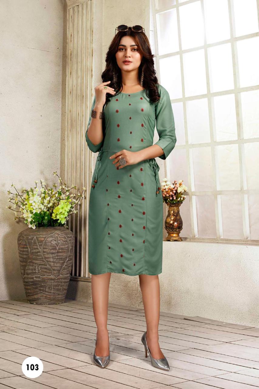 Light 2 Fancy Ethnic Wear Rayon Designer Latest Kurti Collection